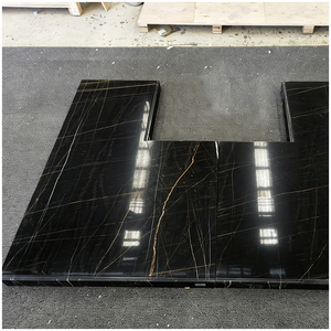Plans de travail de cuisine en marbre noir et or <span class=keywords><strong>Sahara</strong></span> Noir de luxe pour mansions, villas et penthouses - Product Image 1