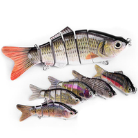 Leurre de pêche MAXSEN Swimbait 20cm 110g 6 sections, leurre artificiel en plastique multi-segments articulé, leurre dur réaliste pour la pêche au poisson