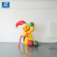Modelo Inflable Personalizado de Hombre de Jengibre de Dibujos Animados, Gran Decoración Navideña para Techos, Centros Comerciales, Fiestas y Festivales al Aire Libre