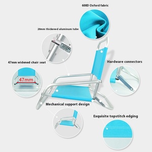Silla de <span class=keywords><strong>Playa</strong></span> Plegable de Tela Oxford con Tubo de Aluminio de Patas Cortas, Diseño de Ocio al Aire Libre <span class=keywords><strong>para</strong></span> Acampar y Usar en <span class=keywords><strong>la</strong></span> <span class=keywords><strong>Playa</strong></span>, Silla Brasil - Product Image 2