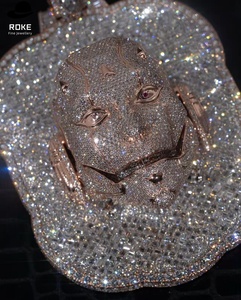 Colgante de Diamante de Laboratorio Personalizado, Oro de 9K-18K, Joyería Hip Hop con Certificado de Autenticidad, Corte Brillante Redondo - Product Image 3