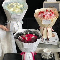 Papier d'emballage spécial gaufré à pois, fourni par l'usine Aierflorist, pour bouquets de fleurs, emballage floral gonflé, Jiaxing 58x58cm