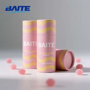 Tùy Chỉnh Sáng Tạo Thủ Công Giấy Xi Lanh Cán Bóng Thực Phẩm Nut Snack Kẹo Cookie Quà Tặng Bao Bì Vòng Ống - Product Image 1