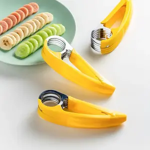 Fatiador de banana de qualidade alimentar, faca de banana para frutas, salsicha e presunto, ferramenta para fatiar frutas, atacado de fábrica