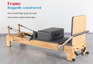 Legno di quercia marrone verde rosa Pilates Reformer personalizzato per il <span class=keywords><strong>Core</strong></span> Training <span class=keywords><strong>Fitness</strong></span> e uso Yoga direttamente dai produttori - Product Image 4