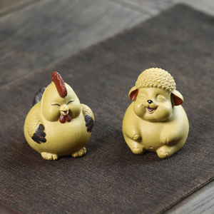 Adornos de Té Yixing Zisha, Lindos Pollitos y Ovejas Redondos, Decoraciones Creativas para Mesa de Té, Decoración del Hogar - Product Image 1