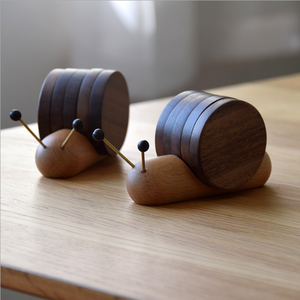 Posavasos de madera maciza, taza de té, caracol - Product Image 2
