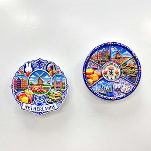 Aimant de réfrigérateur sur le thème des monuments néerlandais : Moulin à vent d'<span class=keywords><strong>Amsterdam</strong></span>, Tulipe, Hollande. Souvenir de voyage, cadeau, design personnalisé pour les boutiques touristiques. - Product Image 3