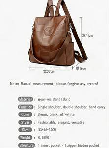 Zaino da Donna Personalizzabile di Moda, Leggero, Grande Capacità, Impermeabile in PU con Cerniera, Lussuoso per Studentesse e Universitarie - Product Image 4