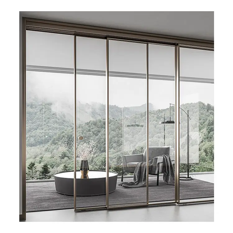 Индивидуальные изогнутые стеклянные полупрозрачные и теплоизолированные раздвижные двери Low-e стекло