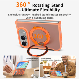 Coque de téléphone résistante aux chutes aux quatre coins, 360 ° Étui antichoc avec béquille magnétique rotative pour <span class=keywords><strong>iPhone</strong></span> 18 Fold - Product Image 3