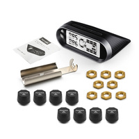 Kit TPMS complet pour camion Promata Mata T2, affichage solaire avec capteurs internes, surveille 14 pneus, 203 PSI pour camions rigides