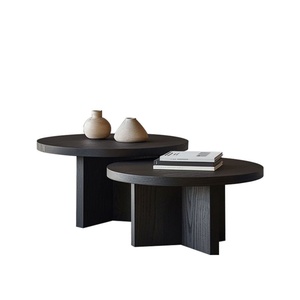 Mesa de centro redonda de diseño moderno de ceniza de lujo para sala de estar y comedor, mesa pequeña de estilo granja para uso doméstico - Product Image 1