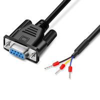 Cable Serial RS232 con Conector DB9 Hembra Recto Niquelado, 9 Pines, 3 Hilos, Cable de Conexión de Terminales