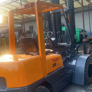 Chariot élévateur diesel d'occasion TCM 3 tonnes FD25T3 4x4, mât à trois sections, longueur de fourche 1000 mm, haute efficacité, origine Japon, garantie 1 an - Product Image 1