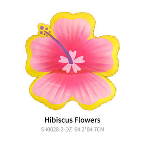 Ballons en forme de fleur d'hibiscus CYmylar pour planche de surf, décorations de fête tropicales hawaïennes Luau pour fête d'été à la plage, fête de <span class=keywords><strong>piscine</strong></span>, <span class=keywords><strong>Aloha</strong></span>, anniversaire - Product Image 3