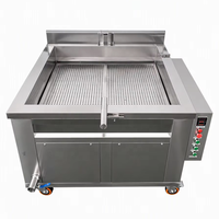 Peralatan Penggorengan Tofu Puff 150L Listrik Stainless Steel Kontrol Suhu Otomatis Lini Penggorengan Industri Pabrik Tahu