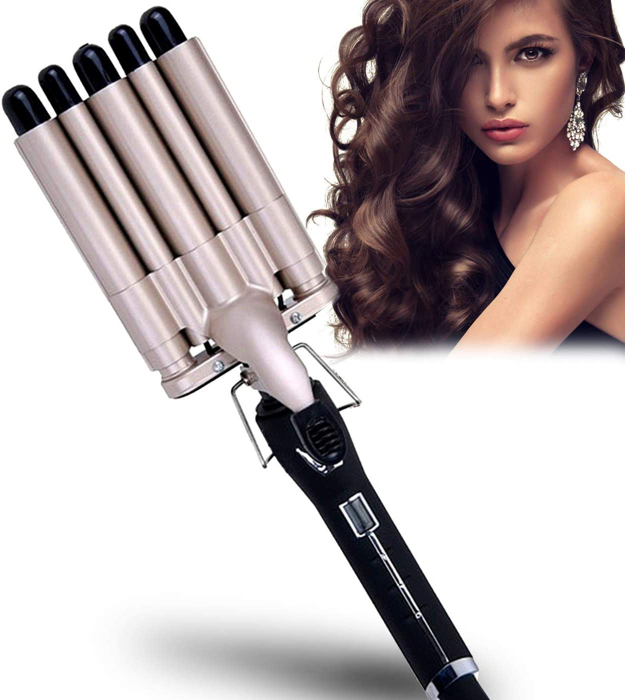 Barre Mermaid Hair Waver Steam Styling Curling Iron Wand Set Hair Curling  Tongs