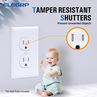 Prise murale double ELEGRP de qualité résidentielle standard américaine, 15 ampères, 20 ampères, 125 V, prise électrique standard