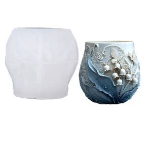 Stampo in <span class=keywords><strong>silicone</strong></span> K1102 per candele a forma di giglio della valle, stampo fai da te per tazze in cemento, stampo regalo, stampo artigianale per decorazioni floreali e vasi - Product Image 5