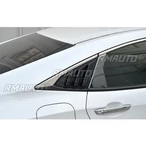 For Honda Civic 10th Gen 2016-2020 Body Kit Rear Quarter <b>Panel</b> <b>Window</b> Glossy Black <b>Window</b> Louver Side Vent Trim Car Accessories - Product Image 3