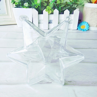 Étoile de Noël transparente en plastique incassable de haute qualité, motif aiguilles de pin et baies rouges, en mousse, pour décoration de sapin de Noël