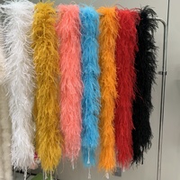 Bandes de plumes d'autruche naturelles, boa 5 couches épaissies, teintes, pour robes de performance, costumes de mariage, accessoires de vêtements DIY