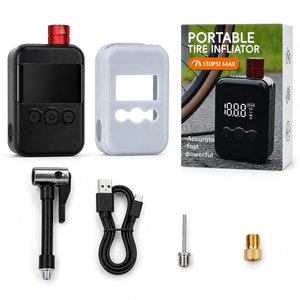 Mini pompe à vélo électrique 130 PSI, gonfleur de pneus de vélo portable sans fil, <span class=keywords><strong>compresseur</strong></span> d'air numérique <span class=keywords><strong>pour</strong></span> vélo de route, <span class=keywords><strong>VTT</strong></span>, vélo électrique - Product Image 3