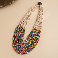 Collar Corto Bohemio Elegante 2025 con Cuentas de Mijo Multicapa, Joyería Hecha a Mano para Mujer, Gran Venta