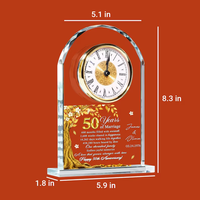 Horloge de bureau minimaliste en acrylique transparent sur mesure OEM ODM, horloge de table silencieuse en lucite en forme d'arc avec impression artistique pour la décoration intérieure