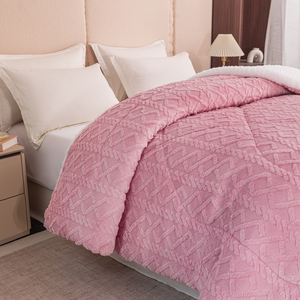 <span class=keywords><strong>Edredón</strong></span> de Microfibra Tafetán Grueso Nuevo, Relleno de Poliéster Rosa, Estilo Americano para Todas las Temporadas, Sábana Completa - Product Image 3