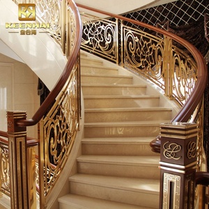 Rampe d'escalier <span class=keywords><strong>ronde</strong></span> en acier inoxydable, matériau de décoration intérieure pour balcon intérieur et extérieur, design de main courante en cuivre - Product Image 1