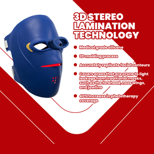Masque facial LED 3D en silicone GLPE 2026, thérapie photonique par <span class=keywords><strong>lumière</strong></span> rouge 630nm 850nm, thérapie par <span class=keywords><strong>lumière</strong></span> infrarouge 850nm, vente directe d'usine OEM/ODM - Product Image 5