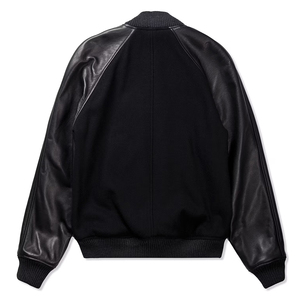 Chaqueta Varsity de Lana de Alta Calidad para Hombre, Ecológica, Resistente al Viento, de Lana y Cuero Genuino - Product Image 5