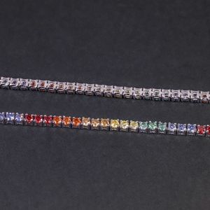 Pulsera de tenis de moissanita arcoíris, pulsera de plata de ley 925 que no se deslustra, joyería de moissanita VVS para mujeres y hombres - Product Image 2