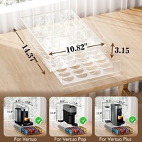 Organisateur de rangement pour dosettes de café en acrylique, support de présentation anti-poussière pour capsules de café Nespresso Vertuo