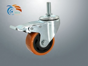 Swivel Plate With Brake on Color Polyurethane Medium Industrial PVC <strong>Plastic</strong> Universal <strong>Wheel</strong> Caster <strong>Wheels</strong> - Product Image 6