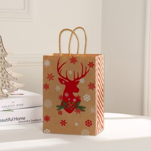 Emballage doré Vente en gros de sacs en papier à main de Noël pour cadeaux - Product Image 5