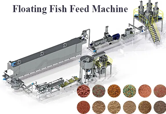 Ligne de production d'aliments pour poissons flottants à haute teneur en protéines, 4mm