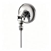 Adjustable Angle Bimetallic Thermometer Stainless Steel Industrial Temperature Gauge for Boiler Pipeline HVAC System