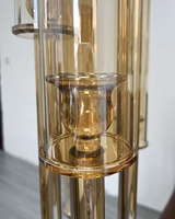 Amber Glass Hurricane Votiv kerzenhalter 120CM hoch Hochzeit Kristall Gold Kandelaber Herzstück