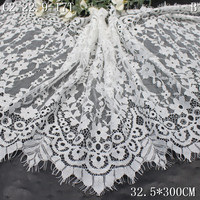 Dentelle Chantilly en gros pour vêtements de nuit féminins, bordure florale en dentelle Chantilly de 32 cm de largeur