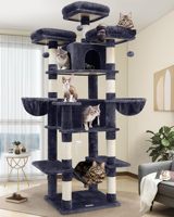 Torre para Gatos Starmoon para Gatos de Interior, com Arranhador, Rede, 3 Plataformas, 2 Casas e 2 Cestas Suspensas