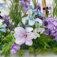 Guirlande murale de fleurs artificielles violettes suspendues, fausse verdure pour décor d'arche de mariage