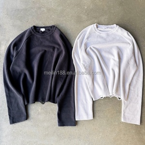 Fabricant de chemises de haute qualité – Chemise longue oversize en maille gaufrée épaisse, personnalisable avec impression, chemise vierge en maille gaufrée - Product Image 1