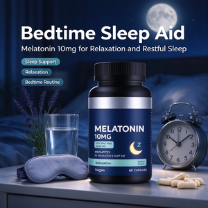 Cápsulas de Melatonina OEM 10mg con GABA, Vitamina <span class=keywords><strong>B6</strong></span> y <span class=keywords><strong>Magnesio</strong></span> para Mejorar el Sueño, la Relajación y el Bienestar Nocturno - Product Image 2