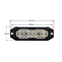 Mini voyant stroboscopique LED haute puissance 24 watts utilisé calandre stroboscopique de camion en aluminium barre lumineuse clignotante lumière de voiture