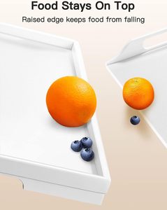 Plateau de lit en bambou pour le petit-déjeuner, table à collation avec pieds pliables pour manger, pour canapé, fauteuil, travail, par Pipishell (Blanc) - Product Image 6