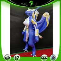 Dragon bleu gonflable debout avec le trou sexy SPH