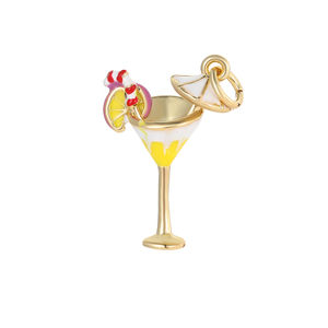 Nieuwe 14K Vergulde Ketting Maken Charme Email Raket Astronaut Donut Zirkoon Cocktail Glazen Hanger Diy Sieraden Accessoires - Product Image 4